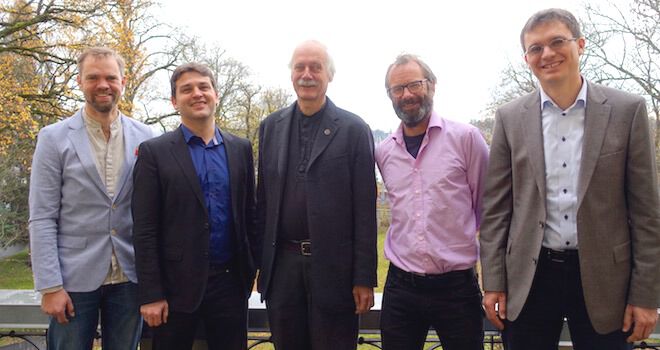 Boris Gudiksen (t.v.), Sven Wedemeyer, Mats Carlsson, Viggo Hansteen, Luc Rouppe van der Voort