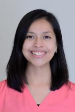 portrait photo of a young smiling woman