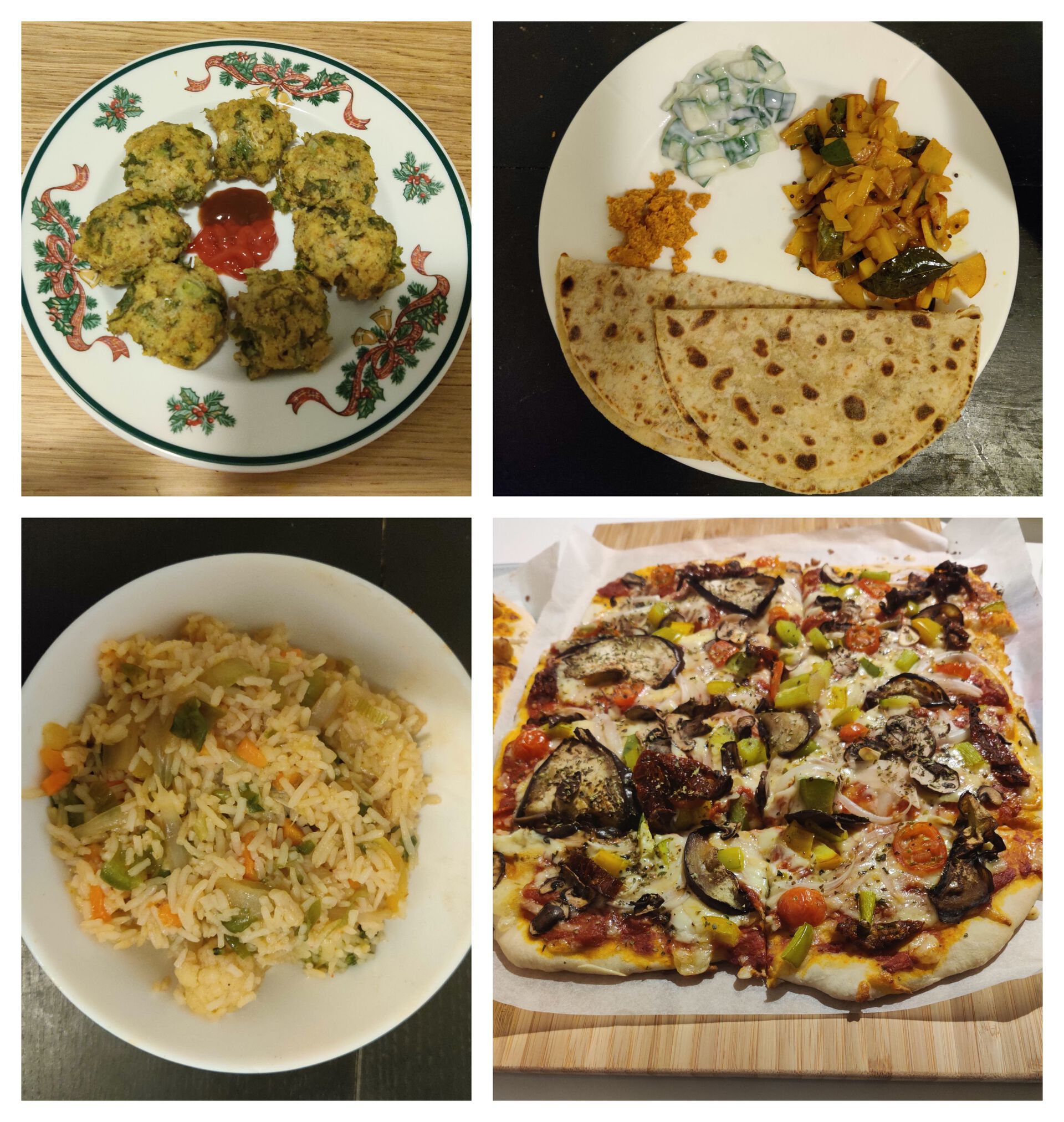 Composite image of different Indian dishes.