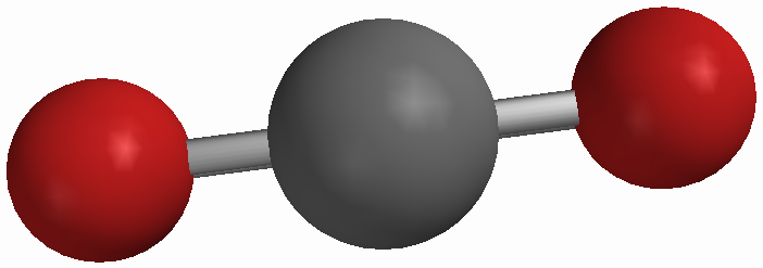 CO2 molekylet er rett som en pinne i normaltilstanden