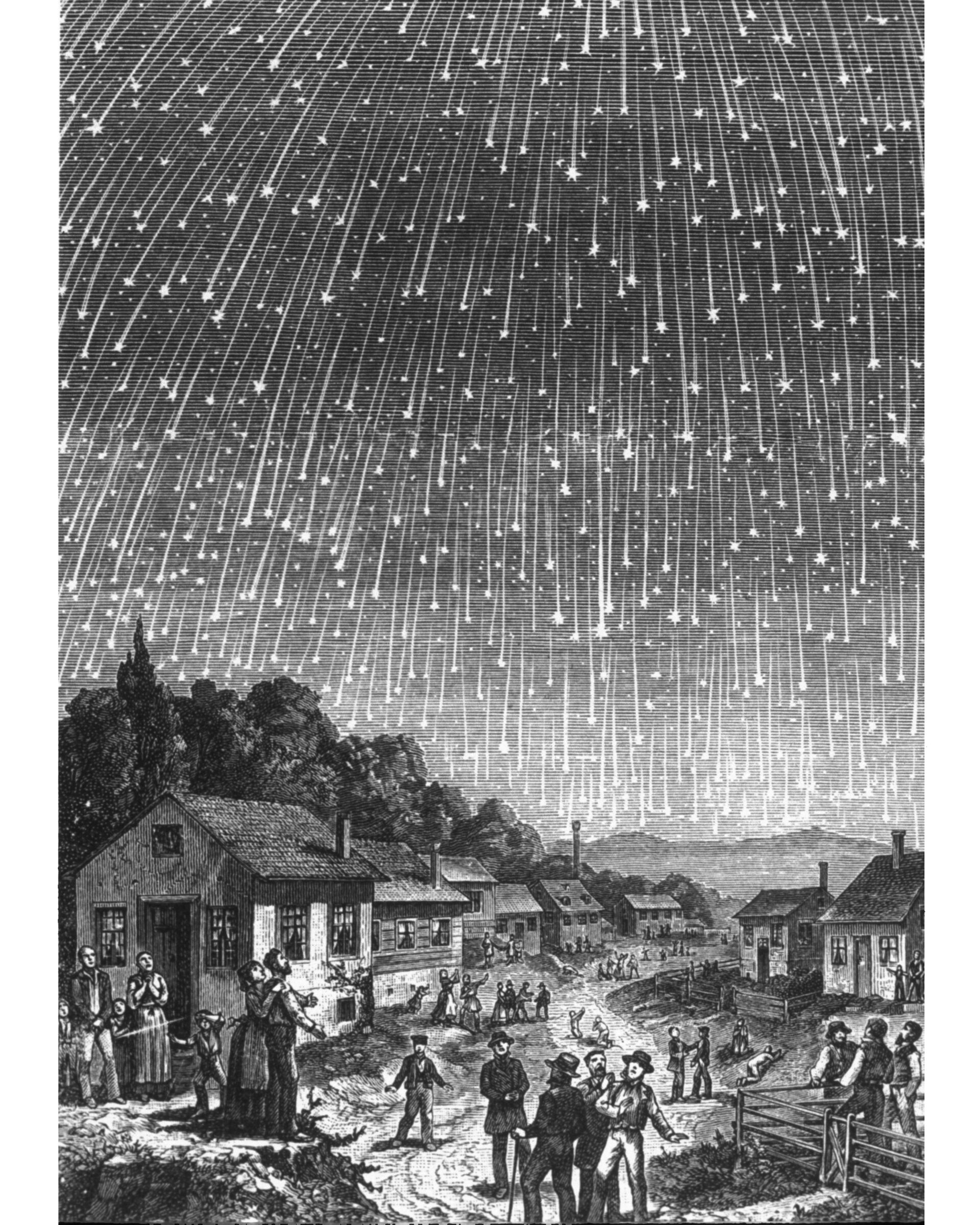 Tresnitt, meteorstormen Leonidene, 1833